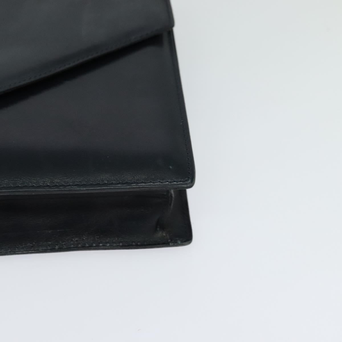 Celine Envelope Shoulder Bag Leather, NAVY, LEATHER, Shoulder bag