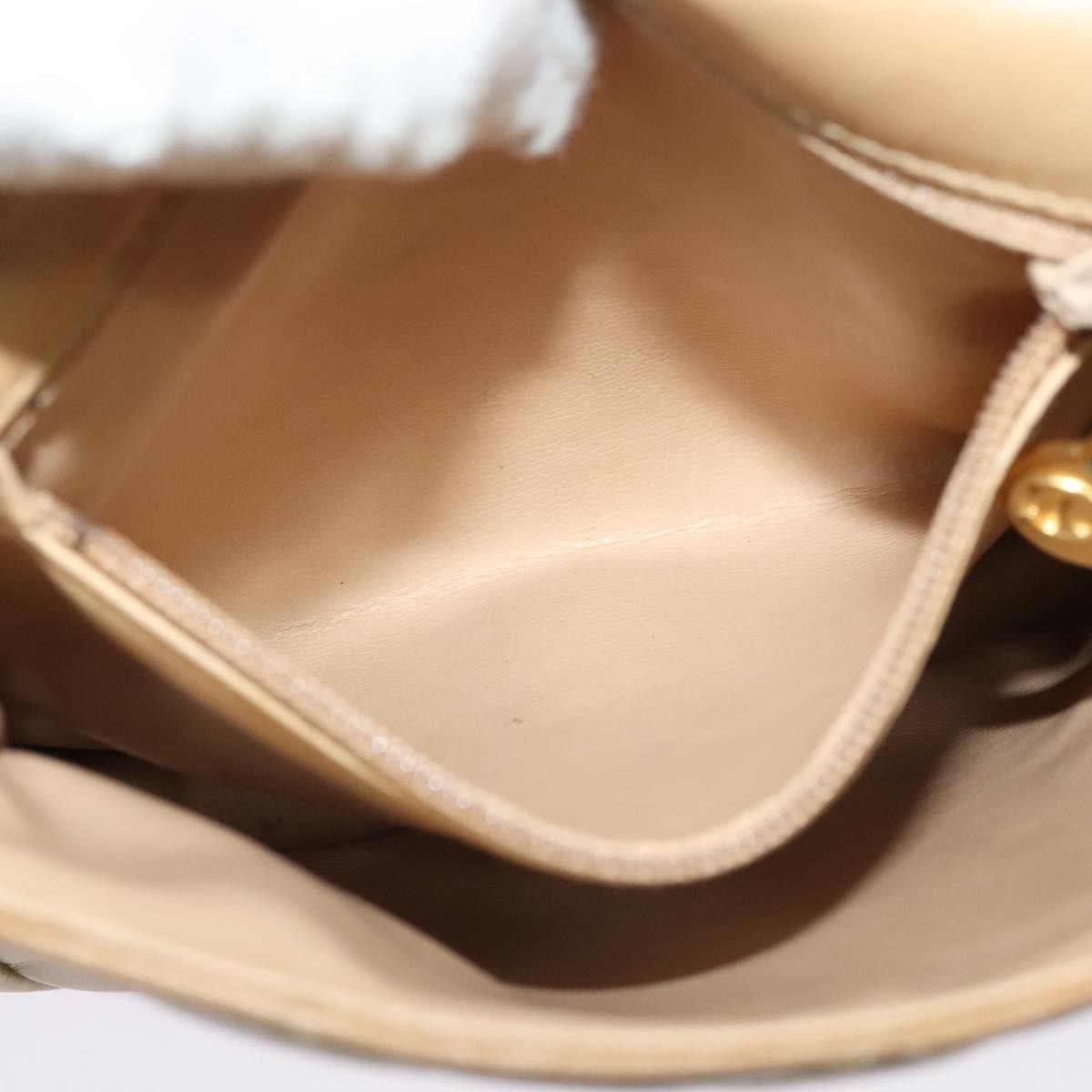 Chanel Logo Chain Shoulder Bag Leather, BEIGE, LEATHER, Shoulder bag