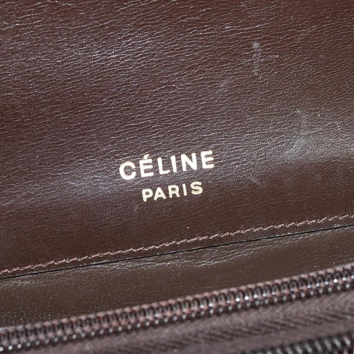 Celine C Sulky Shoulder bag Canvas and Leather, BROWN, CANVAS, Shoulder bag