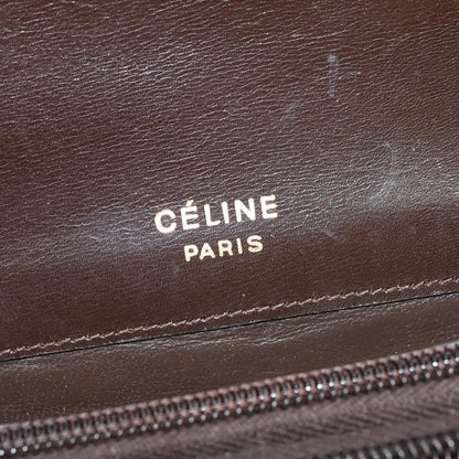 Celine C Sulky Shoulder bag Canvas and Leather, BROWN, CANVAS, Shoulder bag