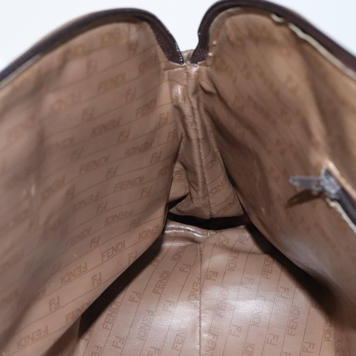 Fendi Zucchino Canvas, BROWN, CANVAS, Handbag