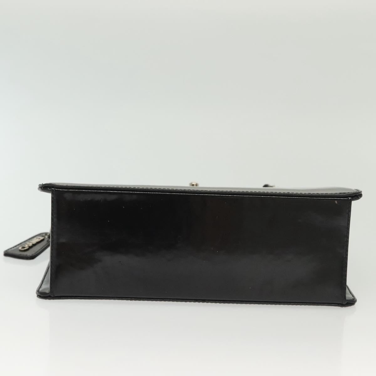 Chanel Vintage CC Lock Pocket Chain Tote Patent, BLACK, PATENT_LEATHER, Handbag