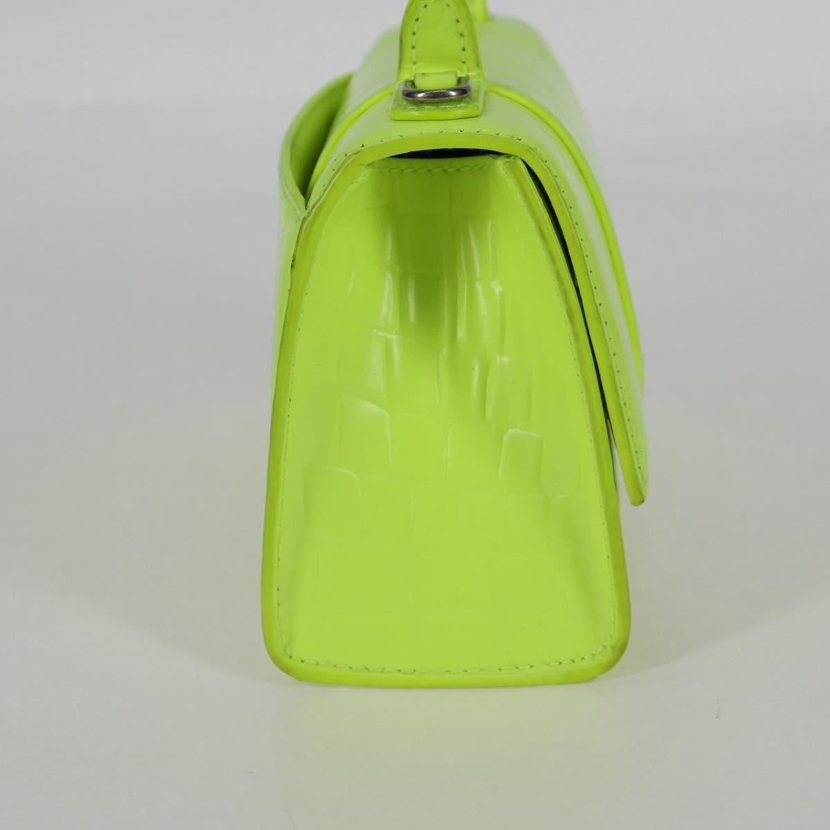 Balenciaga Hourglass Top Handle Bag Leather, GREEN, LEATHER, Handbag