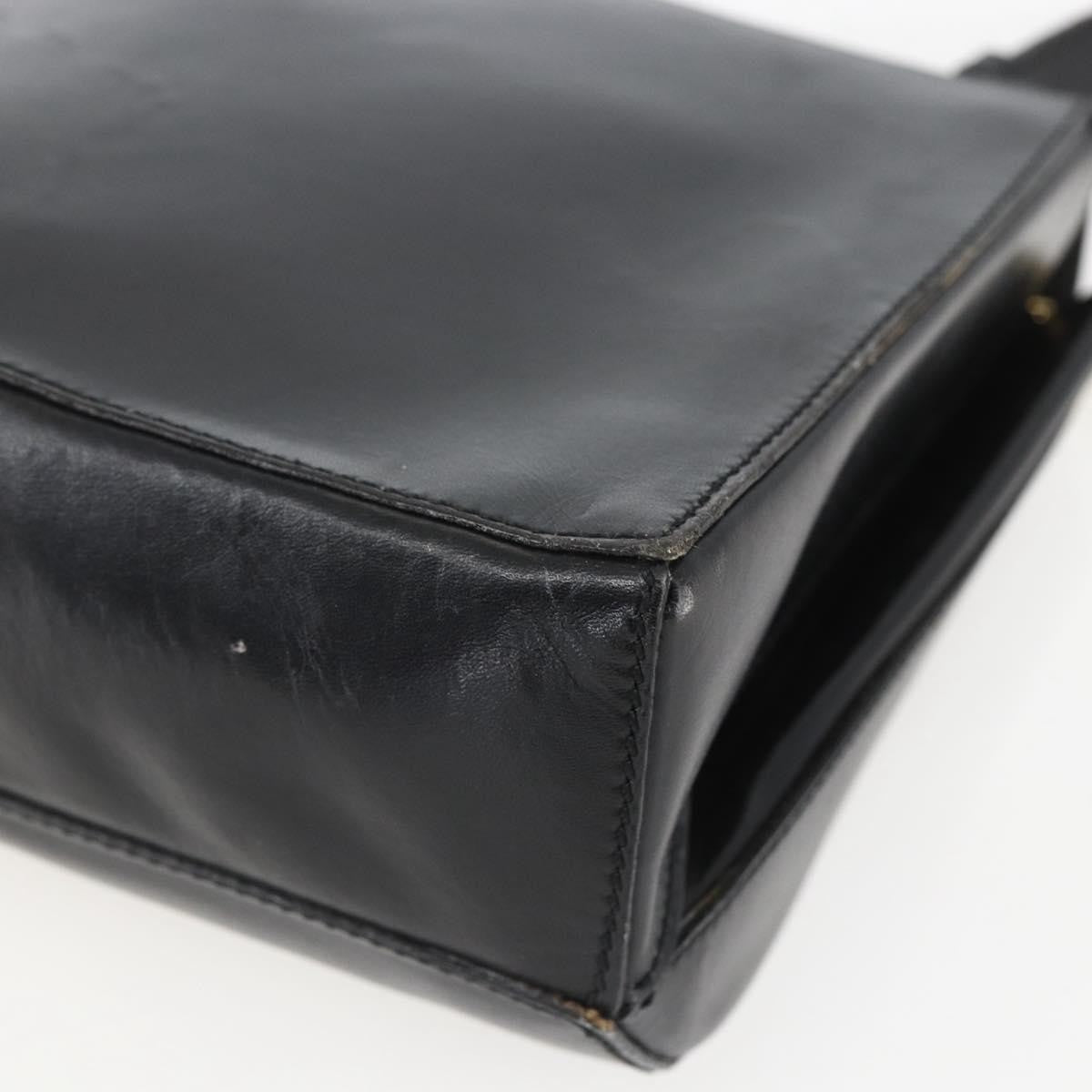 Celine Vintage Circle Logo Crossbody Bag Leather, BLACK, LEATHER, Shoulder bag