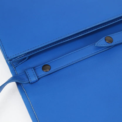 Bottega Veneta Vintage Double Compartment Flap Bag Intrecciato Nappa, BLUE, LEATHER, Shoulder bag