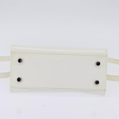 Salvatore Ferragamo Gancini handbag Patent leather, WHITE, PATENT_LEATHER, Handbag