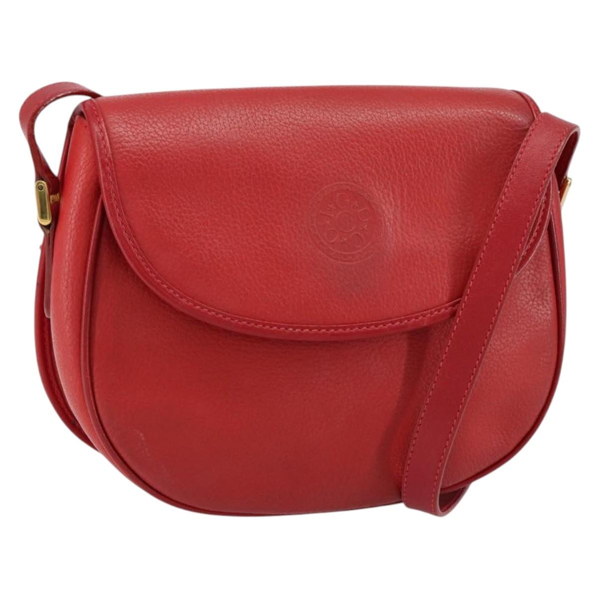 Gucci Vintage Flap Shoulder Bag Leather, RED, LEATHER, Shoulder bag