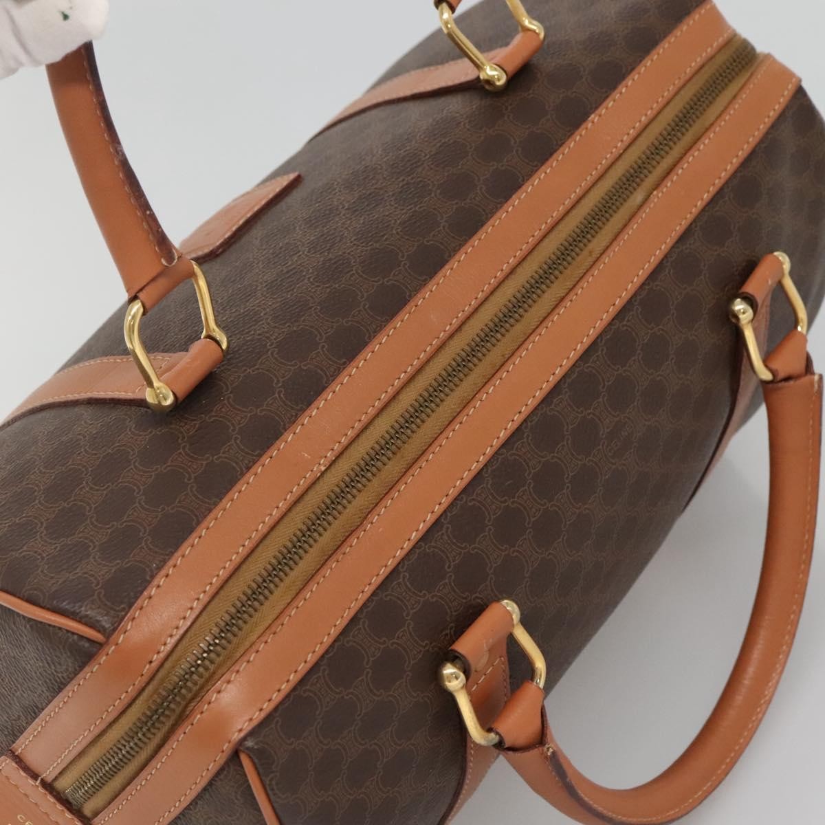 Celine Macadam Handbag Macadam with leather, BROWN, CANVAS, Handbag