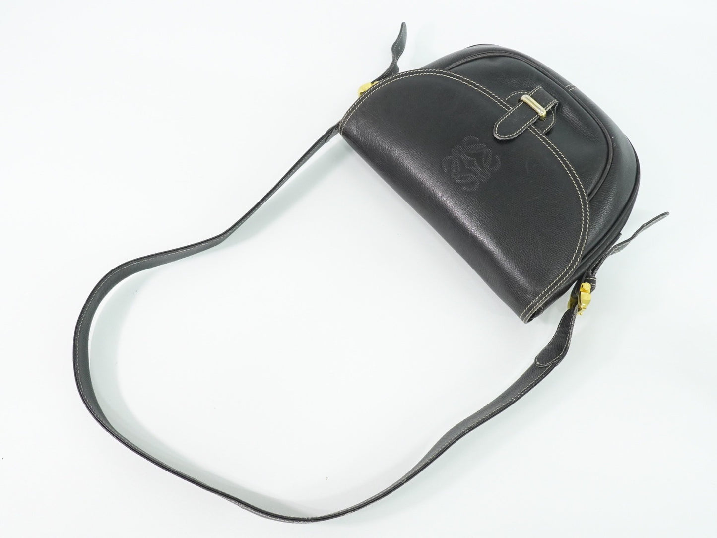 Loewe Anagram Shoulder Bag Leather, Black, Leather, Shoulder Bag