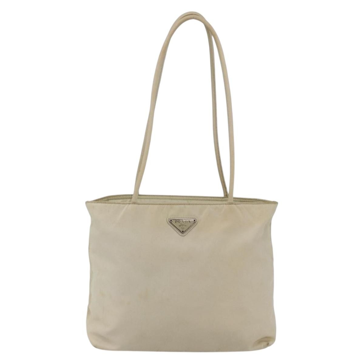 Prada Vintage Tote Tessuto, SILVER, NYLON, Tote bag