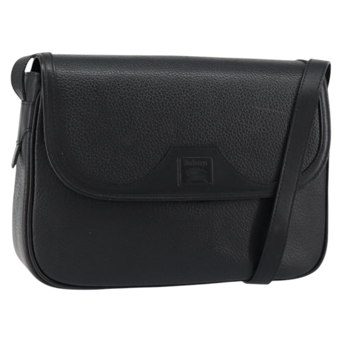 Burberry Flap Shoulder Bag Leather, BLACK, LEATHER, Shoulder bag