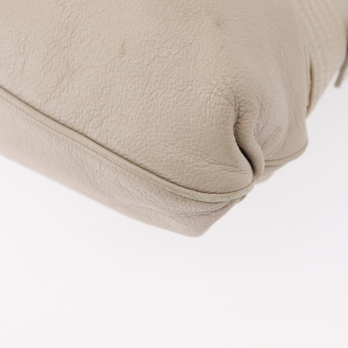 Salvatore Ferragamo Gancini Shoulder Bag Leather, WHITE, LEATHER, Shoulder bag