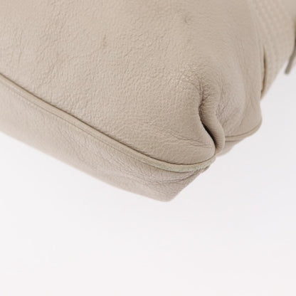 Salvatore Ferragamo Gancini Shoulder Bag Leather, WHITE, LEATHER, Shoulder bag