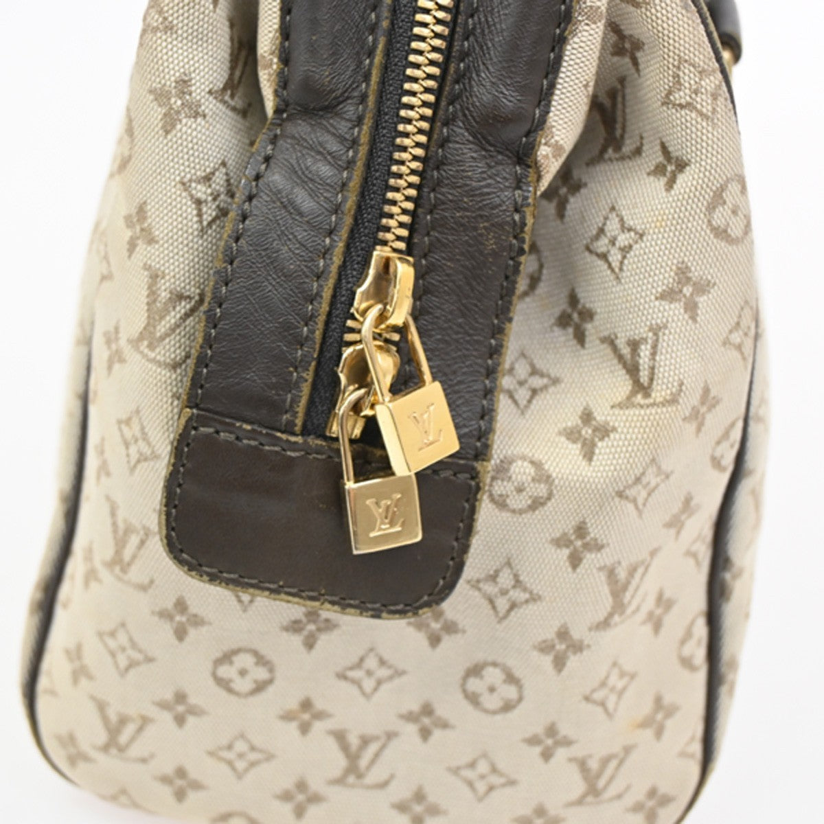 Louis Vuitton Josephine Handbag Mini Lin, KHAKI, CANVAS, Shoulder bag