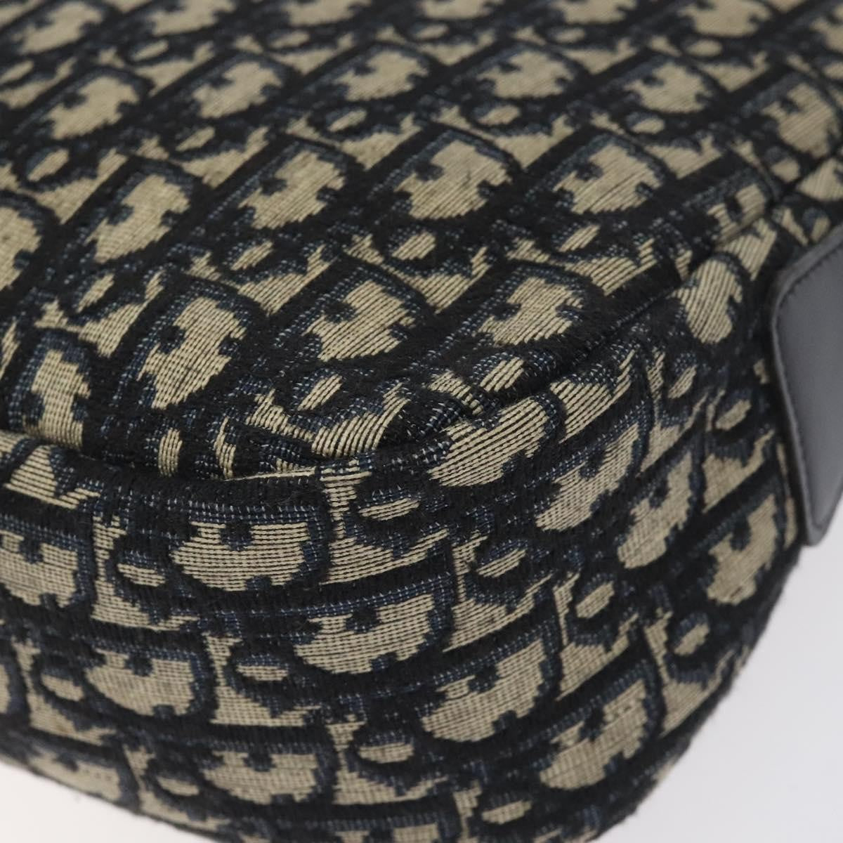 Christian Dior Vintage Trotter Shoulder Bag Canvas, NAVY, CANVAS, Shoulder bag