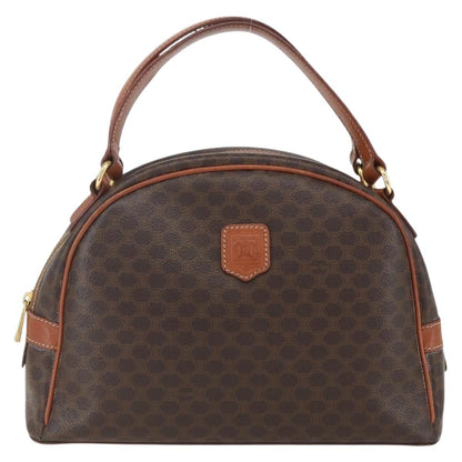 Celine Vintage Macadam Handbag Canvas and Leather, BROWN, CANVAS, Handbag