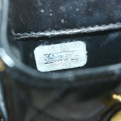 Chanel Vintage CC Flap Phone Holder Crossbody Bag Quilted Patent, BLACK, PATENT_LEATHER, Crossbody bag