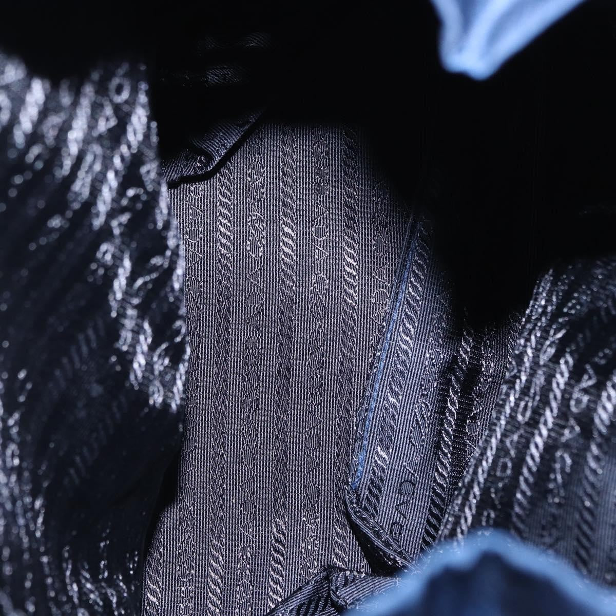 Prada Vela Double Front Pocket Backpack Tessuto with Saffiano Leather, BLUE, NYLON, Backpack