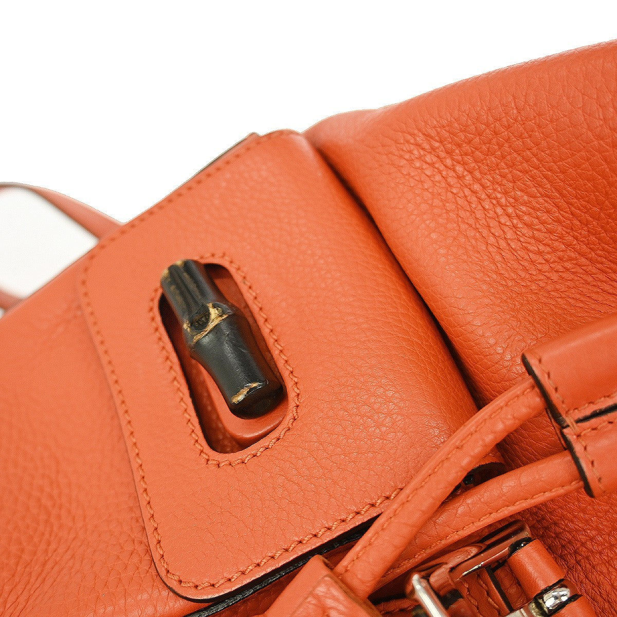 Gucci Bamboo Tassel Backpack Leather, ORANGE, LEATHER, Backpack