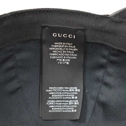 Gucci Web Baseball Cap GG Canvas, BLACK, CANVAS, Head accessory