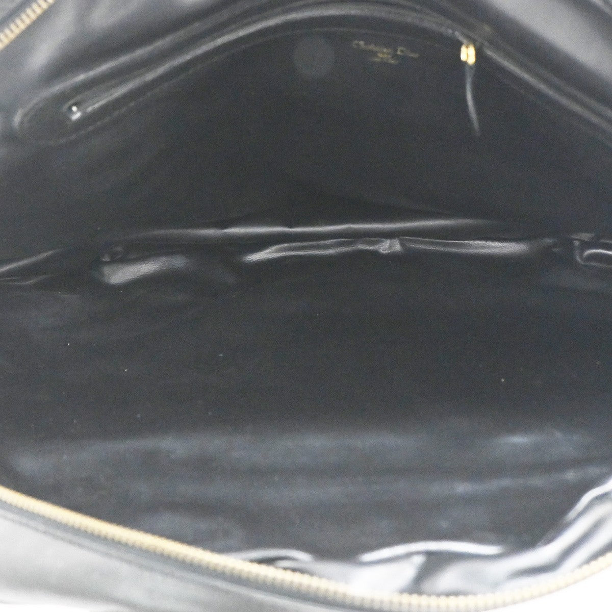 Christian Dior Vintage CD Handbag Leather, BLACK, LEATHER, Handbag