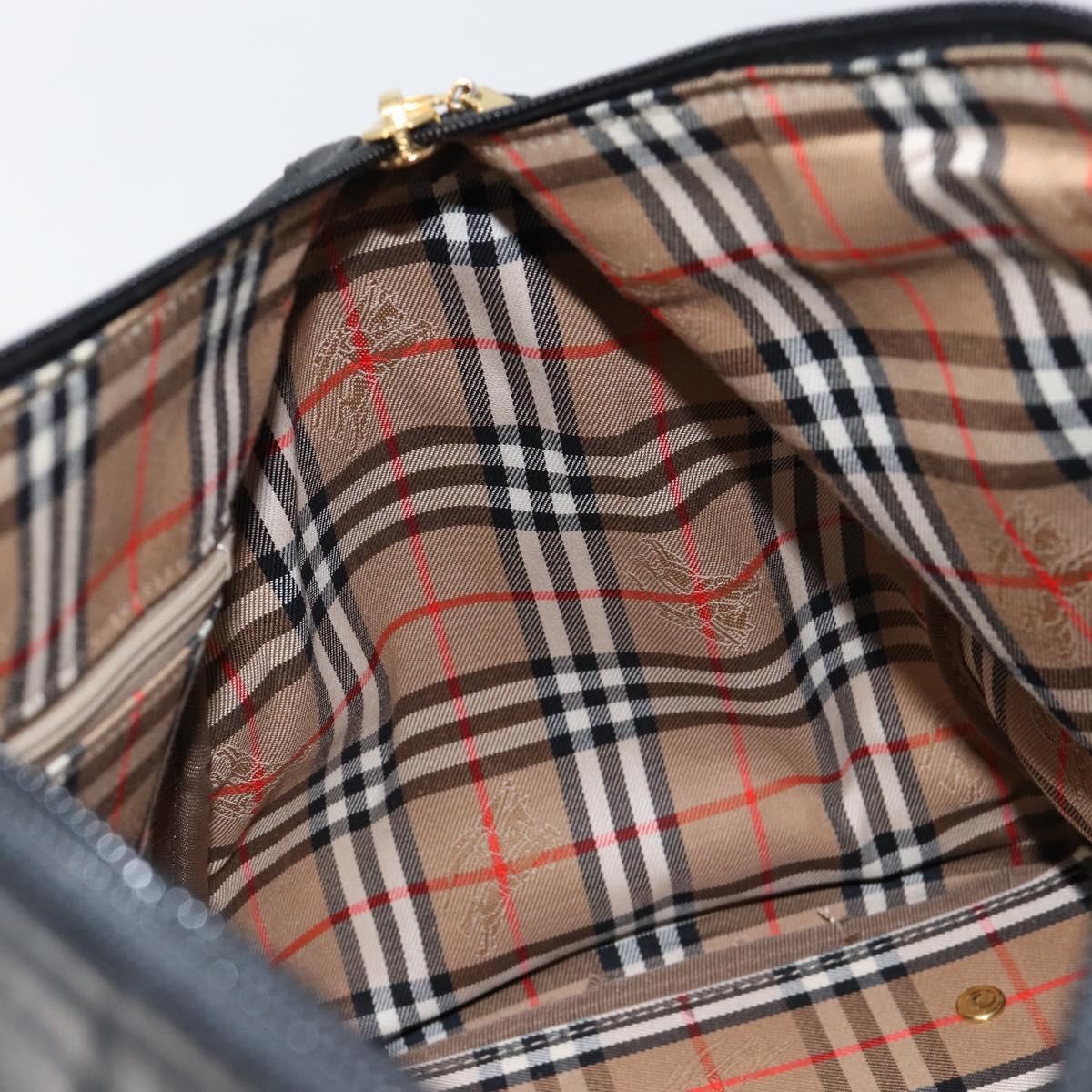 Burberry Vintage Boston Bag Leather, BLACK, LEATHER, Travel bag