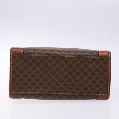 Celine Macadam Handbag Macadam with leather, BROWN, CANVAS, Handbag