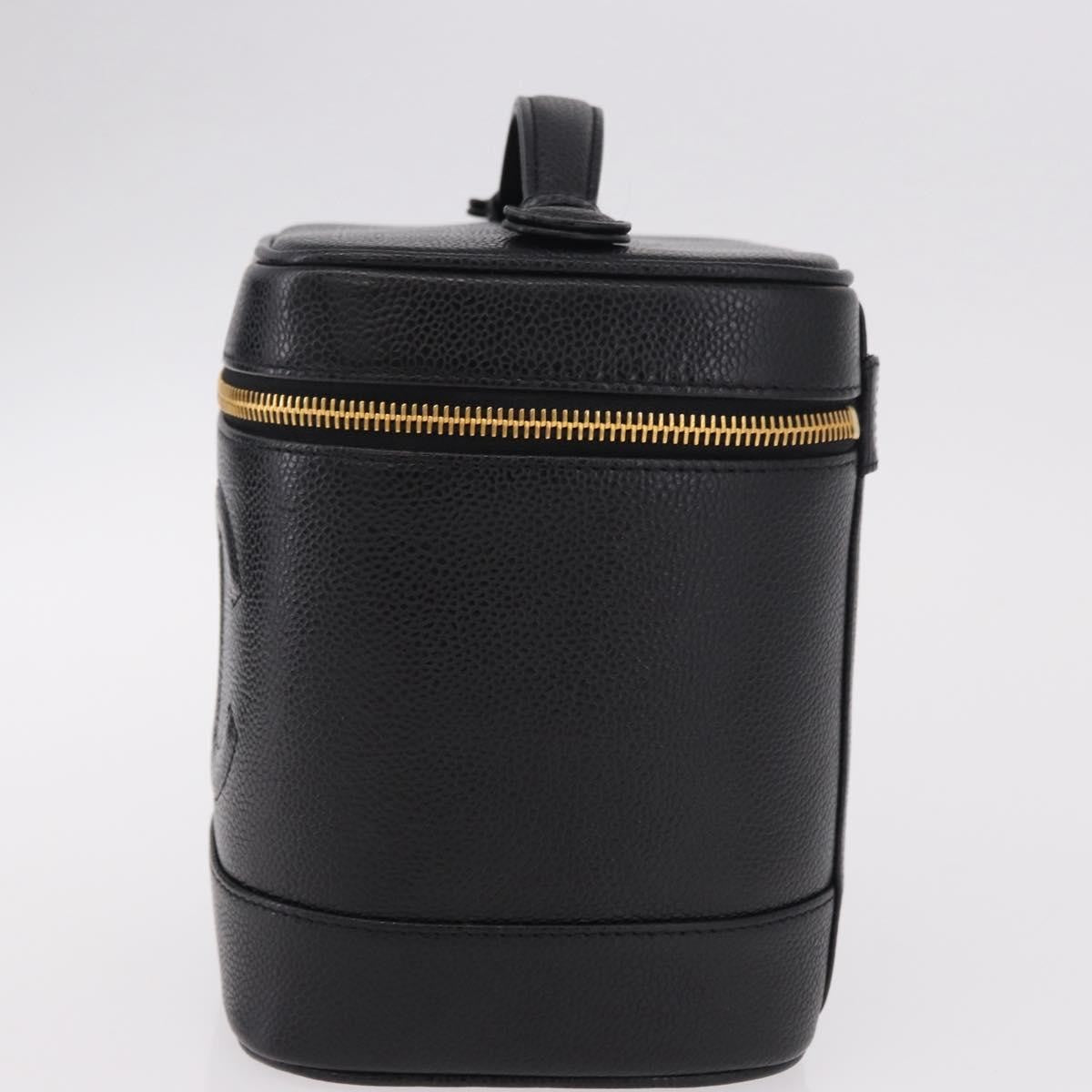 Chanel Vintage Timeless Cosmetic Case Caviar, Black, Leather, Handbag