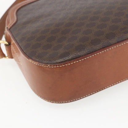 Celine Vintage Macadam Shoulder Bag Canvas and Leather, BROWN, CANVAS, Shoulder bag
