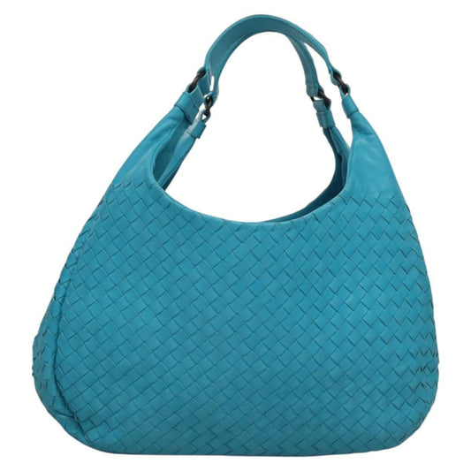 Bottega Veneta Campana Hobo Intrecciato Nappa, BLUE, LEATHER, Handbag