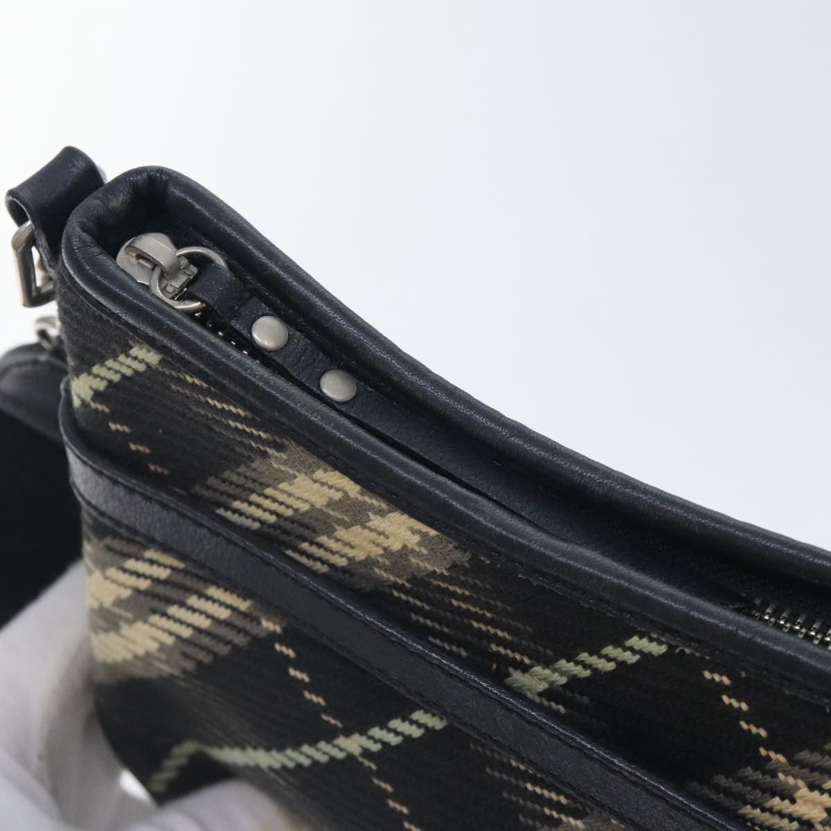 Burberry Nova Check Blue Label Canvas, BLACK, CANVAS, Shoulder bag