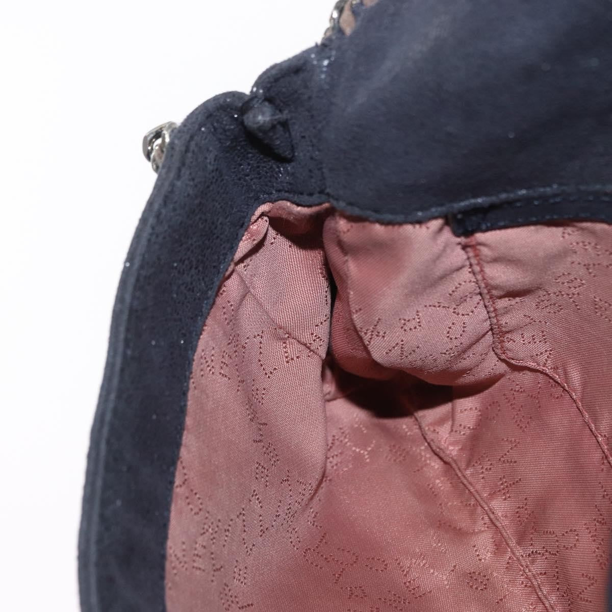 Stella McCartney Falabella Fold Over Crossbody Bag Shaggy Deer, NAVY, POLYESTER, Shoulder bag