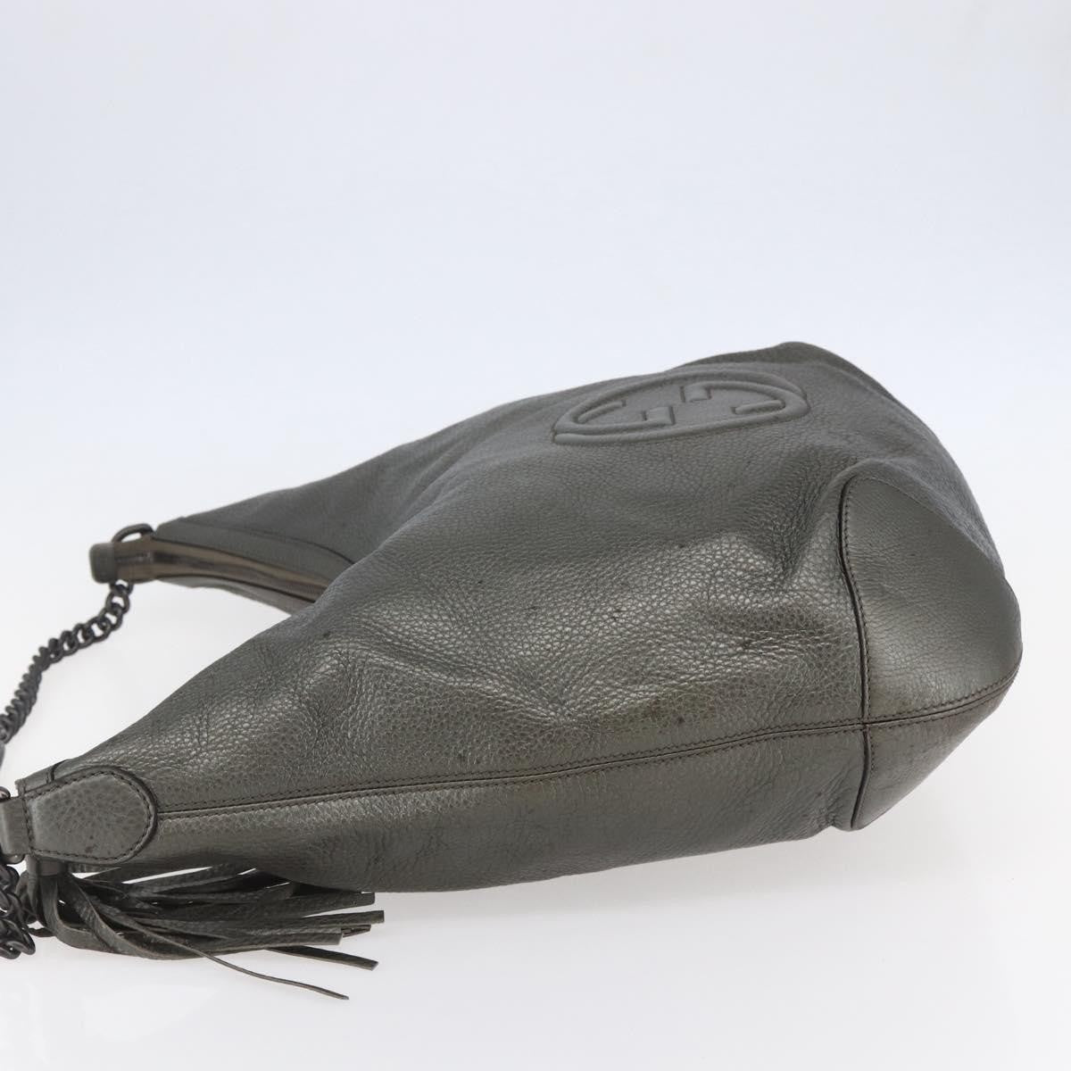 Gucci Soho Chain Hobo Leather, SILVER, LEATHER, Shoulder bag