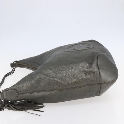 Gucci Soho Chain Hobo Leather, SILVER, LEATHER, Shoulder bag