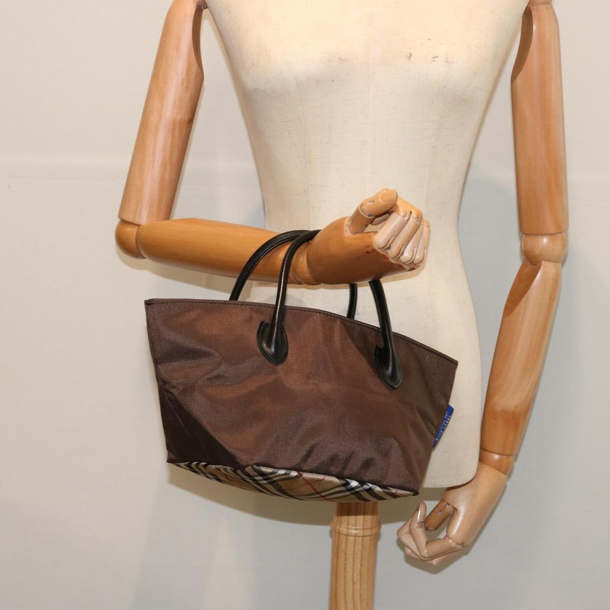 Burberry Nova Check Tote Nylon, BROWN, NYLON, Tote bag