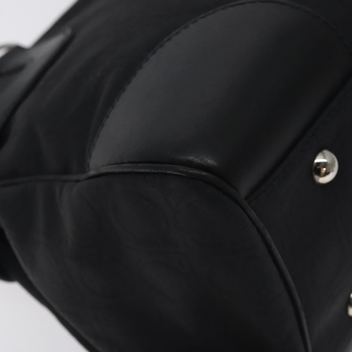 Salvatore Ferragamo Gancini handbag Nylon, BLACK, NYLON, Handbag