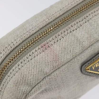 Prada Vintage Pouch Tessuto, GRAY, CANVAS, Clutche & pouche