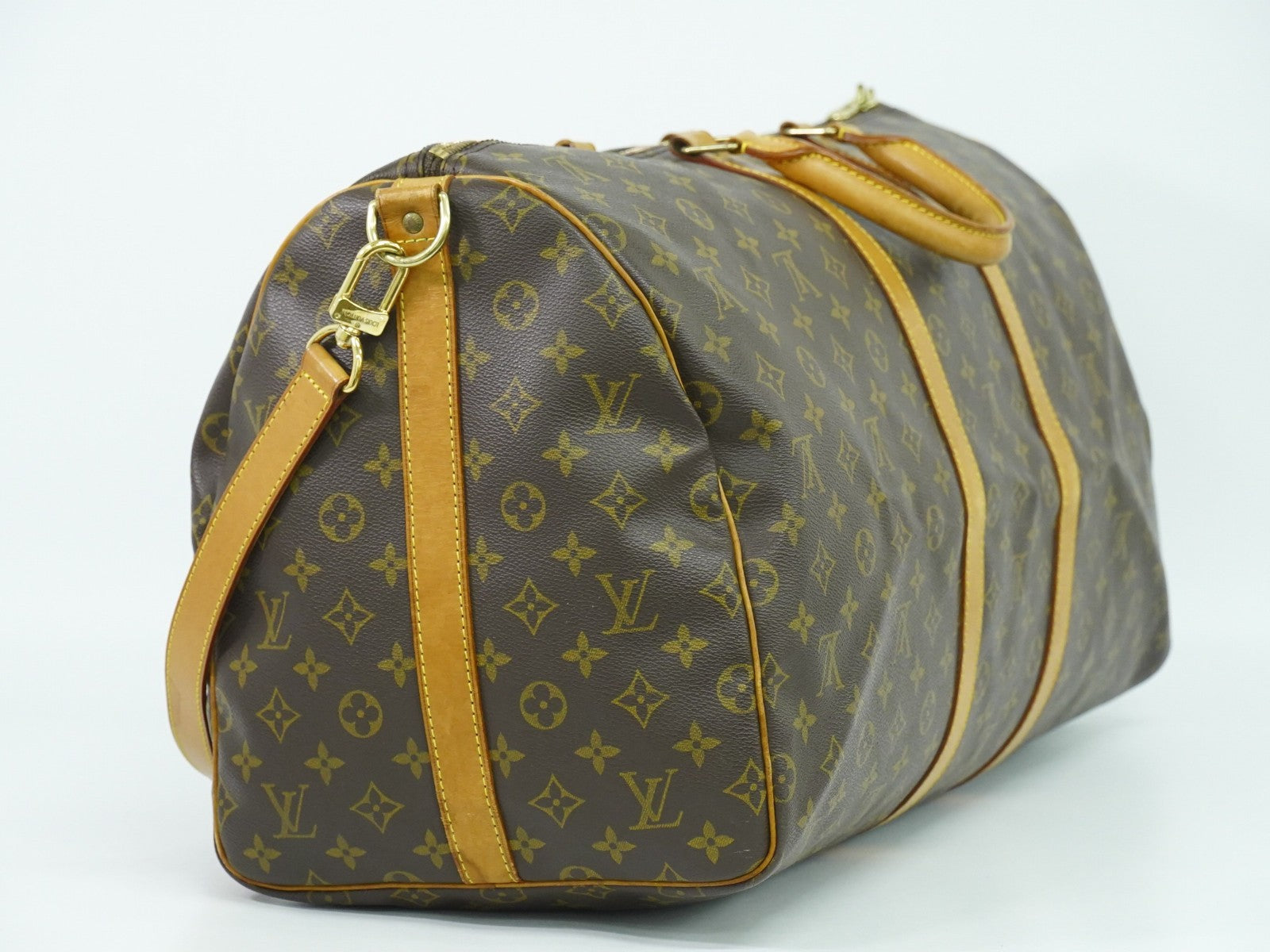 Louis Vuitton Keepall Bandouliere Bag Monogram Canvas, BROWN, CANVAS, Travel bag
