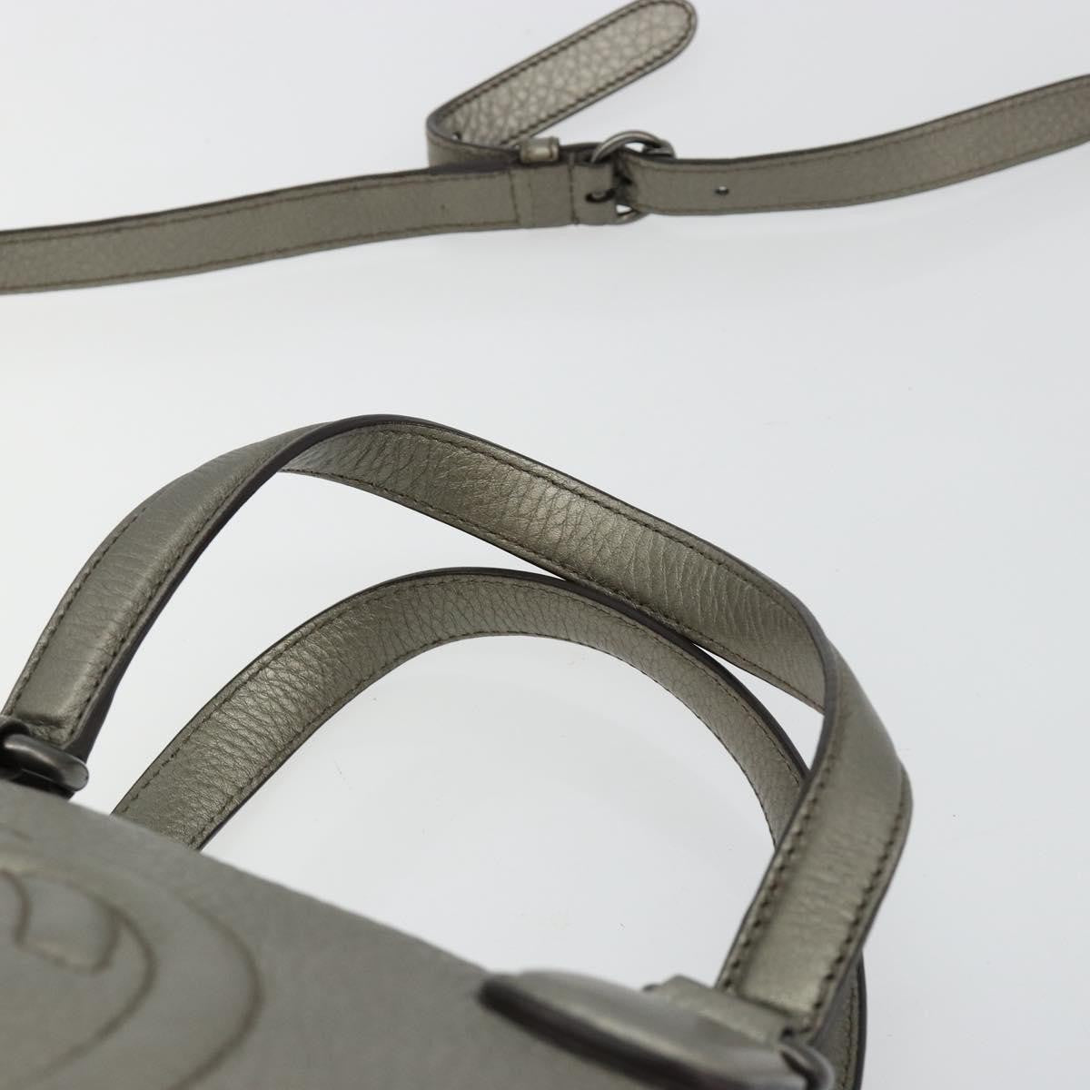 Gucci Soho Convertible Top Handle Bag Leather, Silver, Leather, Handbag