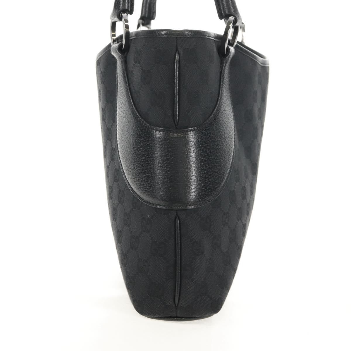 Gucci Vintage Ring Tote GG Canvas with Leather, BLACK, CANVAS, Handbag