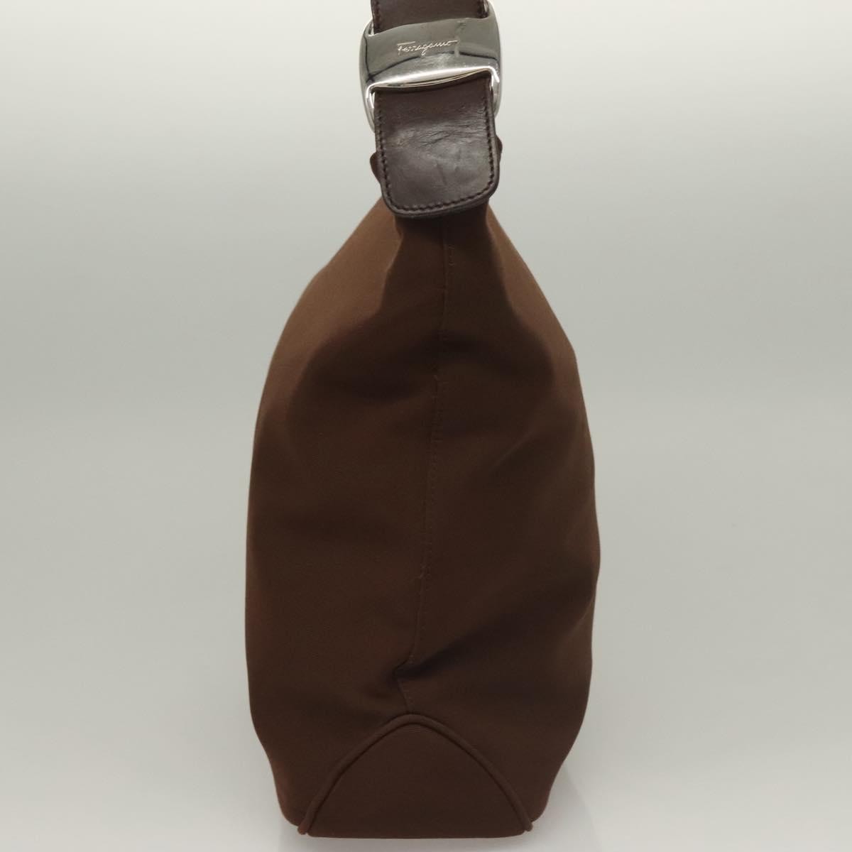 Salvatore Ferragamo Vala Shoulder Bag Canvas, BROWN, CANVAS, Shoulder bag