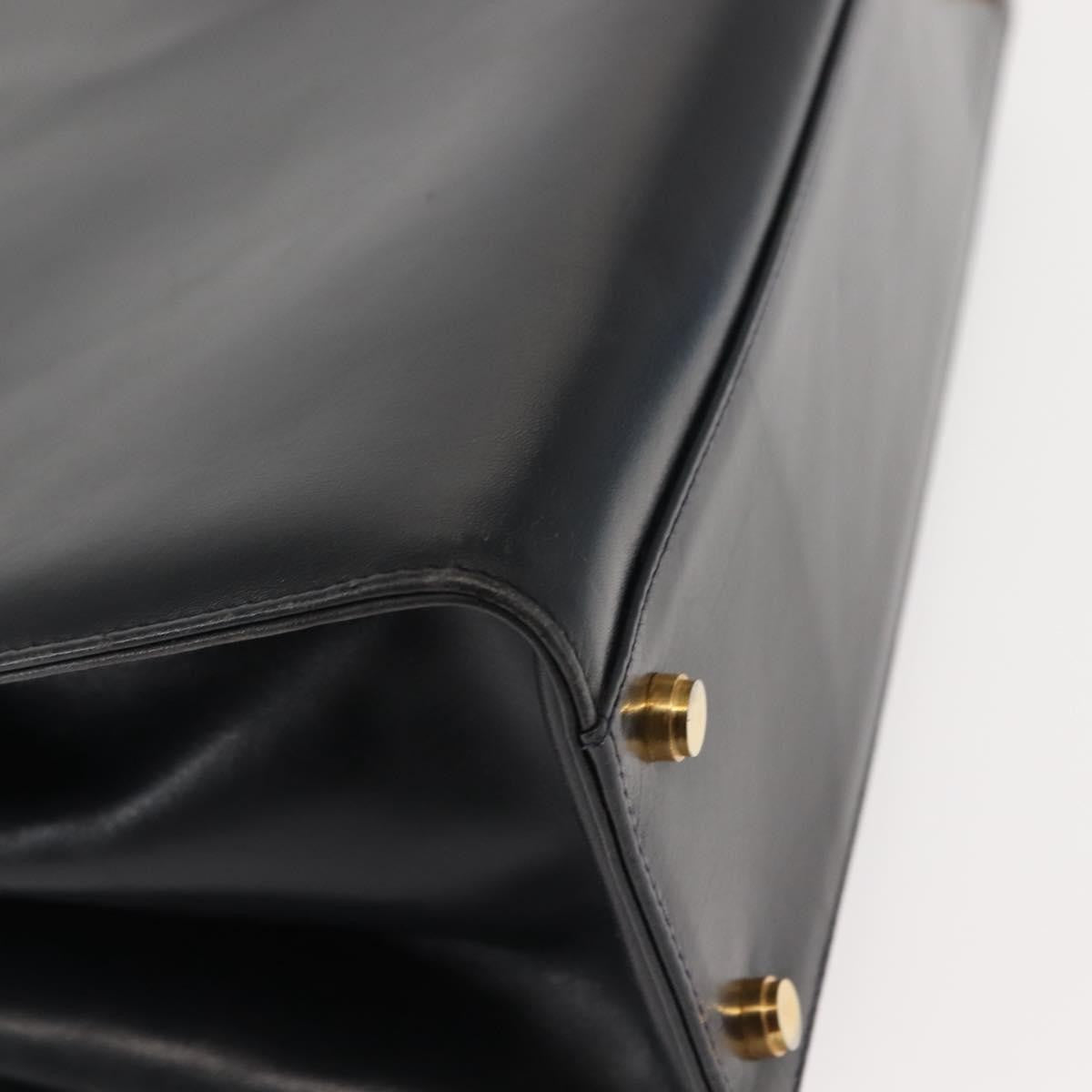 Salvatore Ferragamo Gancini Shoulder Bag Leather, NAVY, LEATHER, Shoulder bag