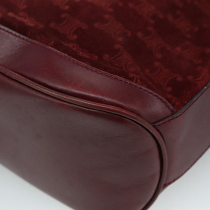 Celine Vintage Macadam Shoulder Bag Suede, RED, SUEDE, Shoulder bag