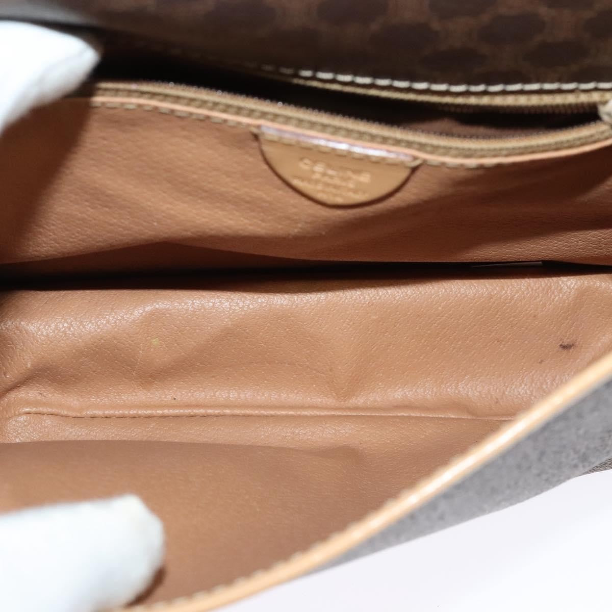 Celine Macadam Shoulder Bag PVC Leather, BROWN, CANVAS, Shoulder bag