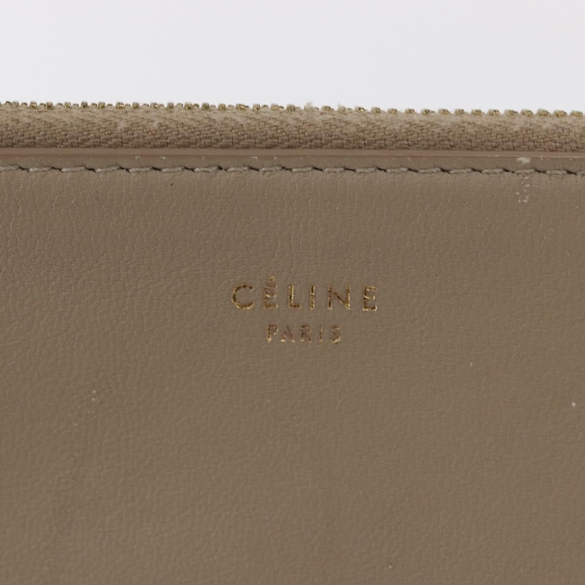 Celine Solo Pouch Leather, BEIGE, LEATHER, Clutche & pouche