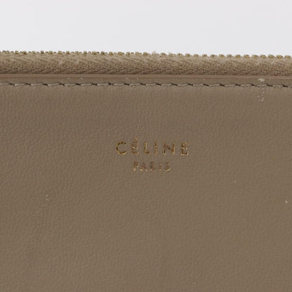 Celine Solo Pouch Leather, BEIGE, LEATHER, Clutche & pouche