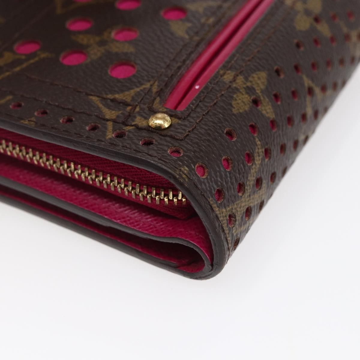 Louis Vuitton Perfo  Compact Zip Wallet Canvas, PINK, CANVAS, Wallets