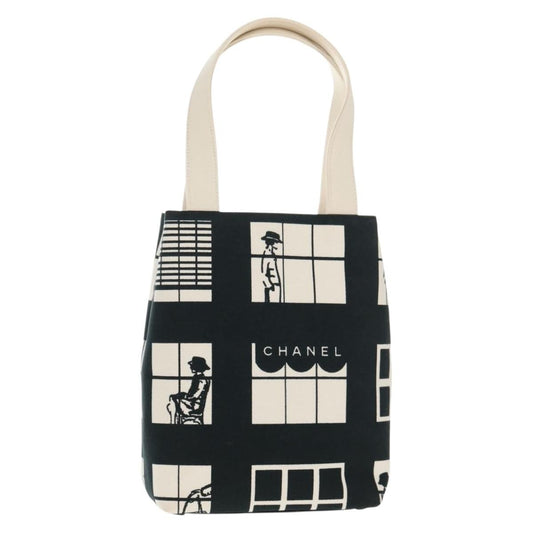 Chanel Coco Window Tote Printed Canvas, BLACK, CANVAS, Tote bag