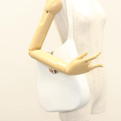 Salvatore Ferragamo Gancini Shoulder Bag Leather, WHITE, LEATHER, Shoulder bag