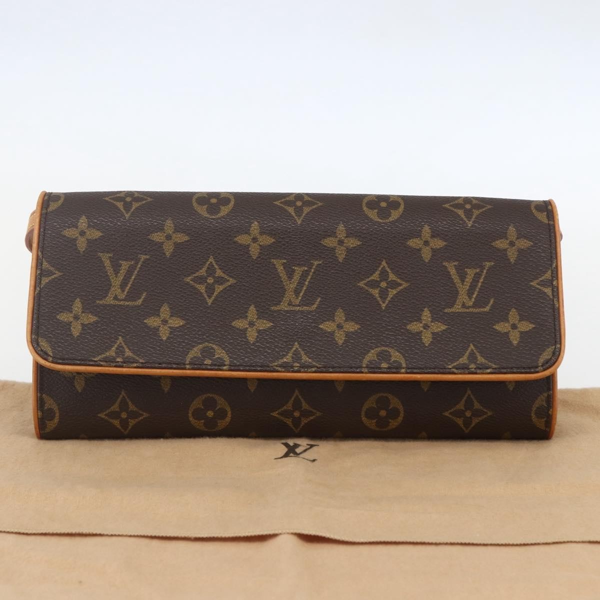 Louis Vuitton Twin Handbag Monogram Canvas, BROWN, CANVAS, Clutche & pouche